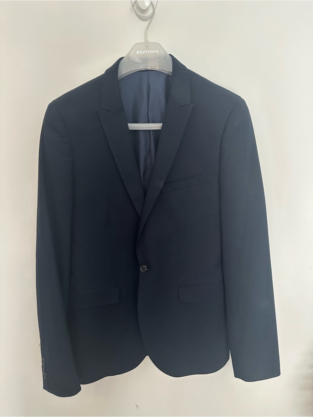 Topman Men's Navy Single-Button Suit Jacket